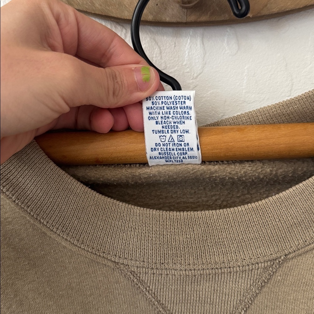 Vintage Russel Athletic Made in USA Brown Tan Crewneck Pullover XL - Picture 5 of 10